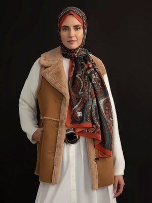 Cok Renkli Etnik Desenli Şal