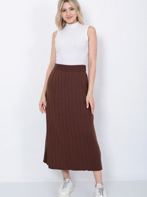 Triko Etek Oversize Kahverengi