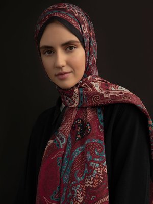 Cok Renkli Etnik Desenli Şal