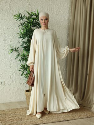 Şarmi Yanı Büzgülü Oversize Ferace