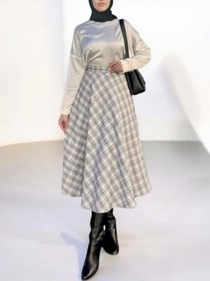 Beli Fermuarlı Tüvit Çan Etek Beli Fermuarlı Tüvit Çan Etek