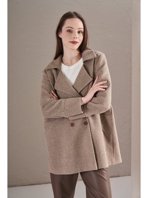 Balık Sırtı Ceket Kahve