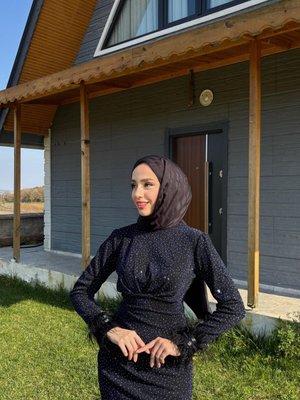 Lacivert Tuba Abiye Elbise Lacivert Tuba Abiye Elbise