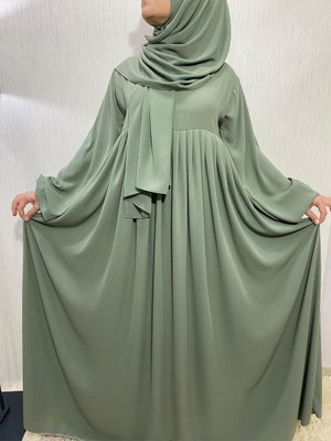 Takım |elbise Ve Şal |1.sınıf Mısır Medine İpeğikumaş |pileli Elbise Ferace |umre Elbise