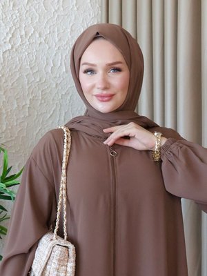 Medine İpeği Şalı Birleşik Namaz Elbisesi