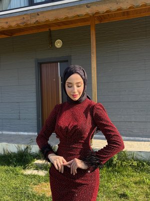Bordo Tuba Abiye Elbise Bordo Tuba Abiye Elbise