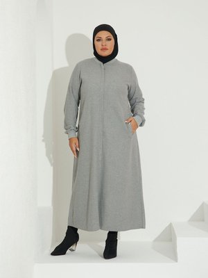 Mevsimlik Oduncu Tam Boy Gizli Patlı Fermuarlı Ferace