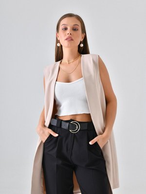 Taş Agraf Kapama Cepli Rahat Kesim Yelek