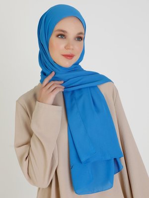 Mavi Krep Şal