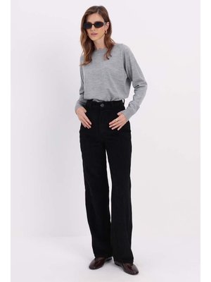 Siyah Kumaş Mixli Pantolon