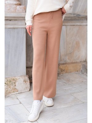 Vizon Bağcıklı Triko Pantolon Vizon Bağcıklı Triko Pantolon
