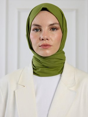 Pure Pamuk Şal Zeytin Yeşili