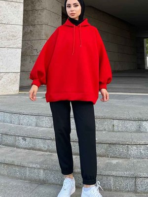 Üç İplik Balon Kol Sweatshirt