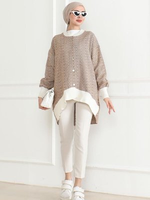 Kaşmir Ribana Detay Standart Beden Tunik