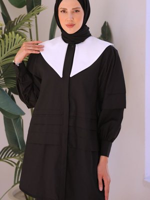 Sivri Yakalı Gömlek Siyah