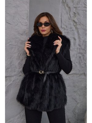 Siyah Premium Kürk Yelek