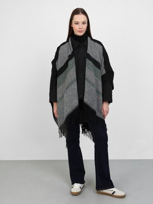 Siyah Haki Desenli Akrilik Panço