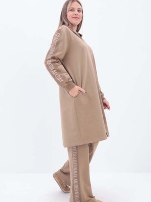 Vizon Baskılı Fileli Büyük Beden Eşofman Takımı