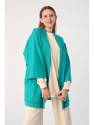 Yarasa Kollu Oversize Hırka Zümrüt Yarasa Kollu Oversize Hırka Zümrüt