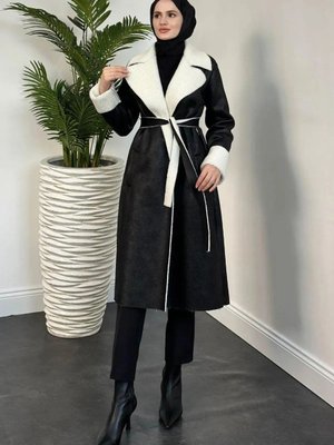 Rima Içi Yünlü Kaşe Kaban Siyah