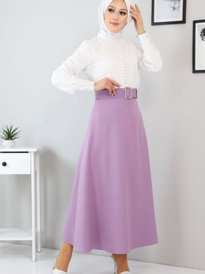 Ekru Düğme Detaylı Etekli Takım Ekru Düğme Detaylı Etekli Takım