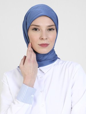 Kot Mavi Jakarlı Eşarp Ella Kot Mavi Jakarlı Eşarp Ella