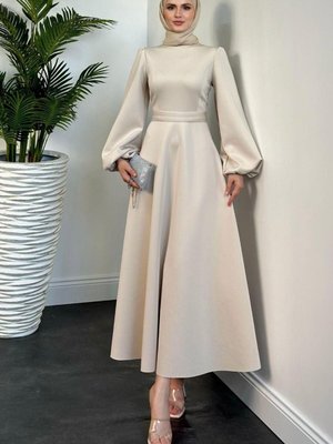 Yanni Scuba Elbise Bej Yanni Scuba Elbise Bej