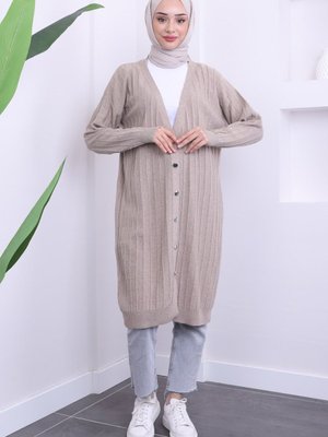 Vizon Mevsimlik Merserize Salaş Triko Hırka