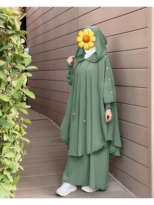 Kadın Tesettürlü Yazlık Çarşaf İki Parça Alt Üst Takım