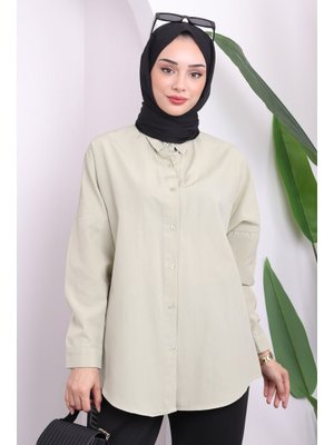 Açık Haki Salaş Basic Gömlek