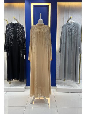 Camel Büyük Beden Mahinur Şifon Abiye Camel Büyük Beden Mahinur Şifon Abiye