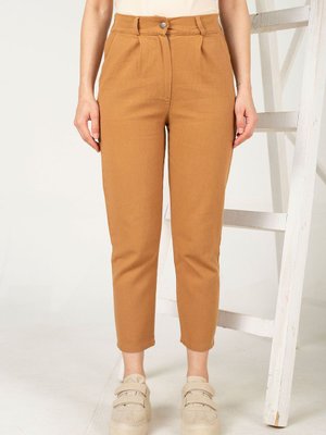 Koyu Bej Gabardin Pantolon