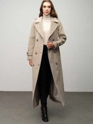 Apolet Detaylı Kruvaze Uzun Boy Kaban Taş