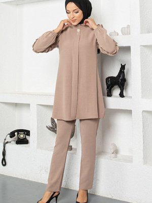 Vizon Fırfır Detaylı Takım Vizon Fırfır Detaylı Takım