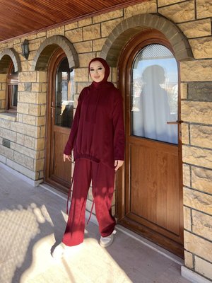 Bordo Beyza Kapüşonlu Takım Bordo Beyza Kapüşonlu Takım