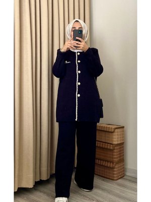 Düğmeli Triko Hırka Takım Düğmeli Triko Hırka Takım