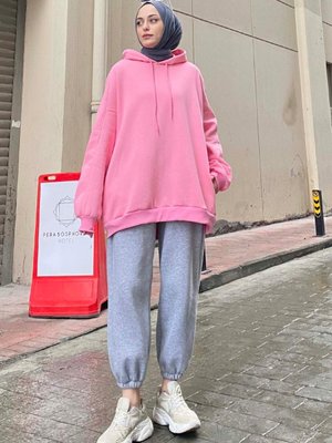 Kapüşonlu Oversize Yan Cepli Sweat Kapüşonlu Oversize Yan Cepli Sweat