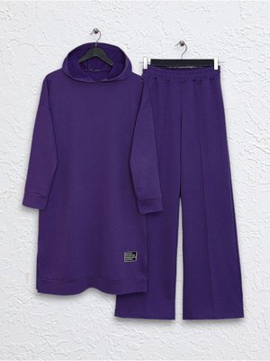 Kapüşonlu Yırtmaçlı Çimalı Takım