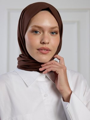 Kahverengi Pure Pamuk Şal