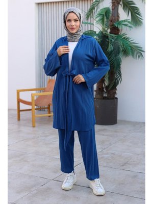 İndigo Bağlama Detaylı Kimono Takım İndigo Bağlama Detaylı Kimono Takım