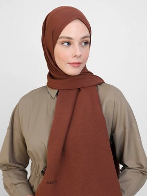 Kızıl Kahve Pamuk Cazz Şal