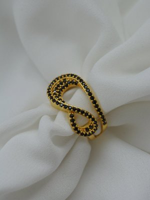 Siyah Zirkon Taşlı Yüzük