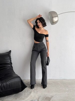 Kadın Kaşe Pantolon Geniş Paça Baggy Yüksek Bel Maxi