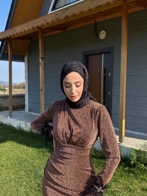 Kahverengi Tuba Kahve Abiye Elbise Kahverengi Tuba Kahve Abiye Elbise