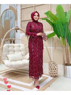 Abiye Elbise Saçaklı Pulpayet