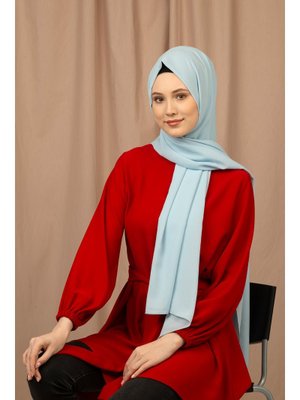 Buz Mavisi Krep Şal