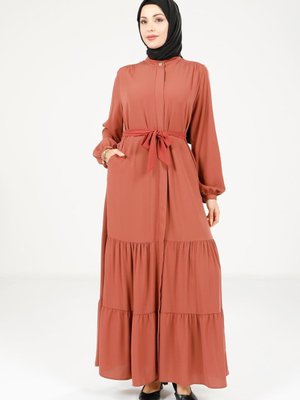 Kiremit Tarsus İki Katlı Büzgülü Seyyar Kemerli Ferace