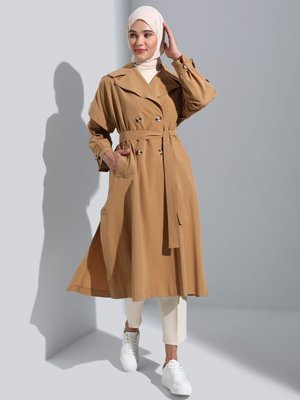 Kolları Çıkabilen Yelek Trençkot Camel Benin