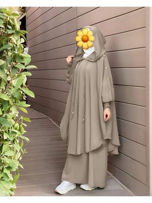 Kadın Tesettürlü Yazlık Çarşaf İki Parça Alt Üst Takım