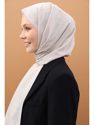 Koyu Bej Desenli Pamuk Viskon Şal